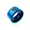 Blue plated cute pattern Finish Plated Flat Unisex Tungsten Ring Classic Engagement Wedding Band Ring