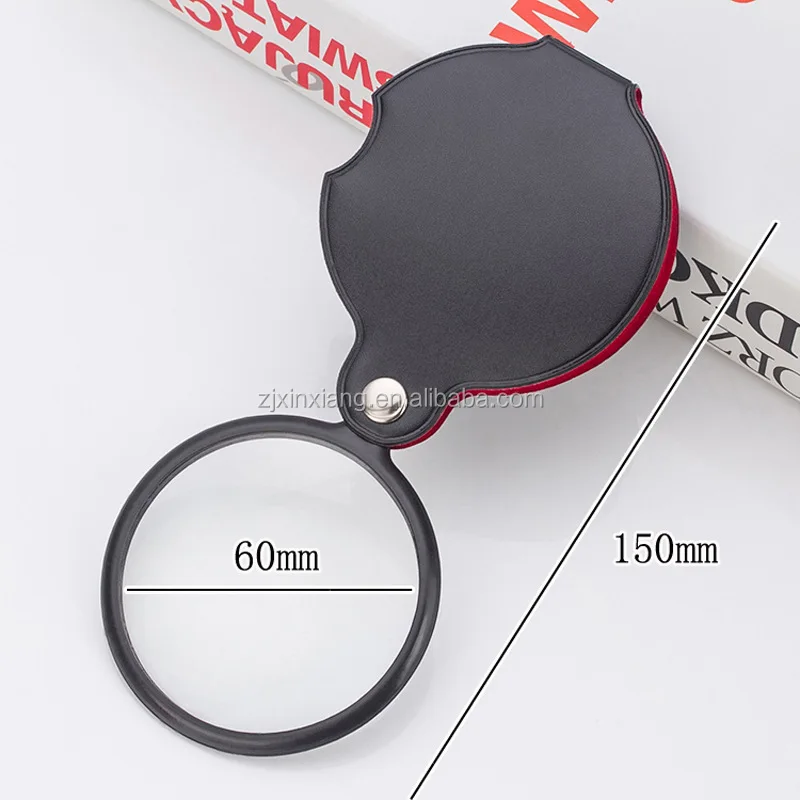 6x 50mm Mini Foldable Pu Material Pocket Magnifier Buy Pocket Magnifierportable Magnifying 9031