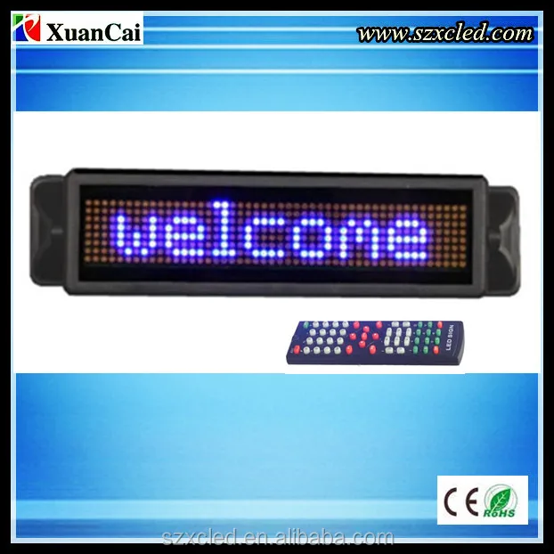 CE RoHS 12V 848pixel blue Car LED Moving Message sign