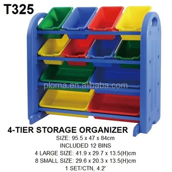 4-tier Plastic Toy Storage Organizer 