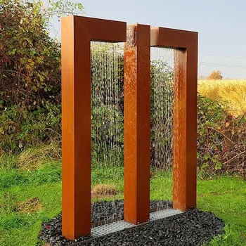 Unique Gate Design Metal Rain Curtain Water Feature With Led Lights Resin Outdoor Features Unique Gate Design Metal Rain Curtain Water Feature With Led Lights Resin Outdoor Features