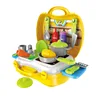 Promotional gift plastic foldable kitchen play set toy DIY play food set in box for kids