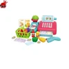 kids food play supermarket toy cash register set with sound toy barcode scanner for wholesale