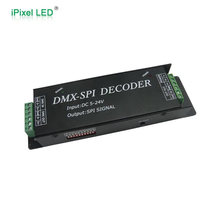 easy DIY DC5~24v dmx to spi decoder for rgb led strip controller