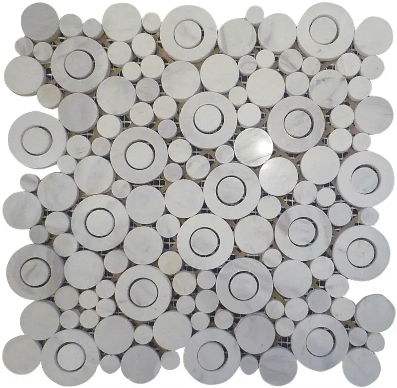 Foto high quality white marble round mosaic new design