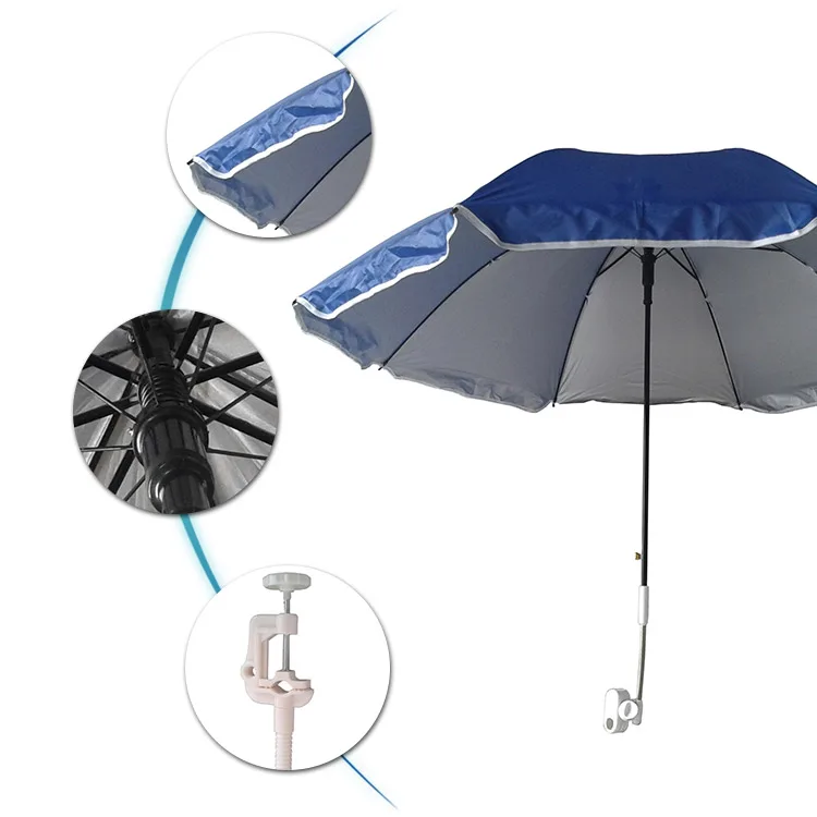 24" Silvering Coated Outdoor Sunshade Beach Clamp Umbrella Buy Beach