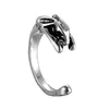 Antique Silver Women Men Jewelry Cute Bunny 3D Animal Adjustable Rabbit Ring
