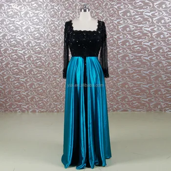peacock blue mother of the bride dress