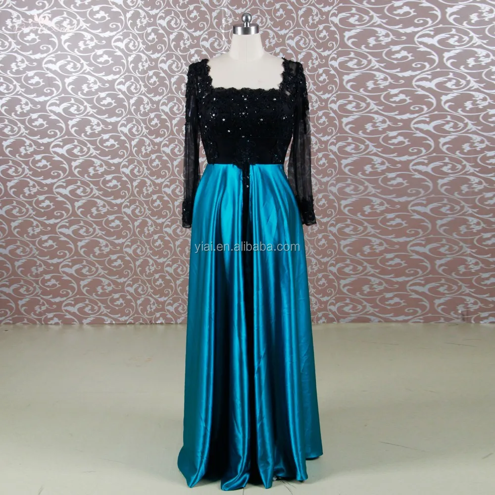 Rse647 Black And Peacock Blue Chinese Wedding Dress Tall Mother Of