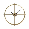Custom made metal Distressed Gold Round Wall Clock