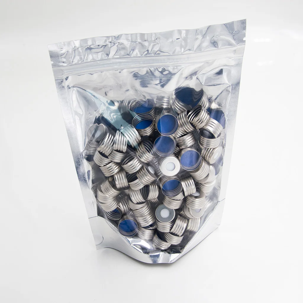 18mm Glass Bottle Screw Caps With 8mm Centre Hole And Blue