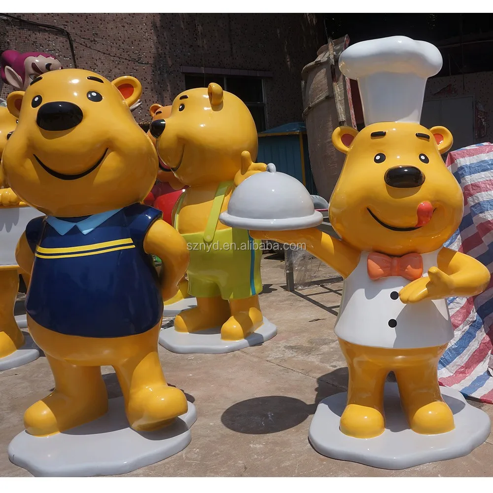 Keluarga Winnie Beruang Kartun Beruang Patung Patung Busa Fiberglass