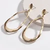2018 Fashion Worn Gold Silver Plating Big Irregular Geometric Brass Cooper Metal Statement Earrings for Women