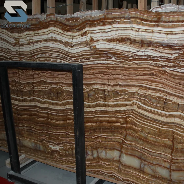 Wooden Red translucent backlit onyx wall panel marble slabs