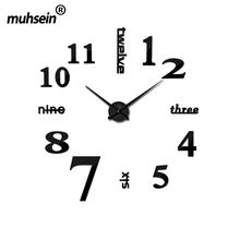 Muhsein Fashion 3D Big Size Wall Clock Mirror Sticker DIY Brief Living Room Decor Meetting Room Wall Clock