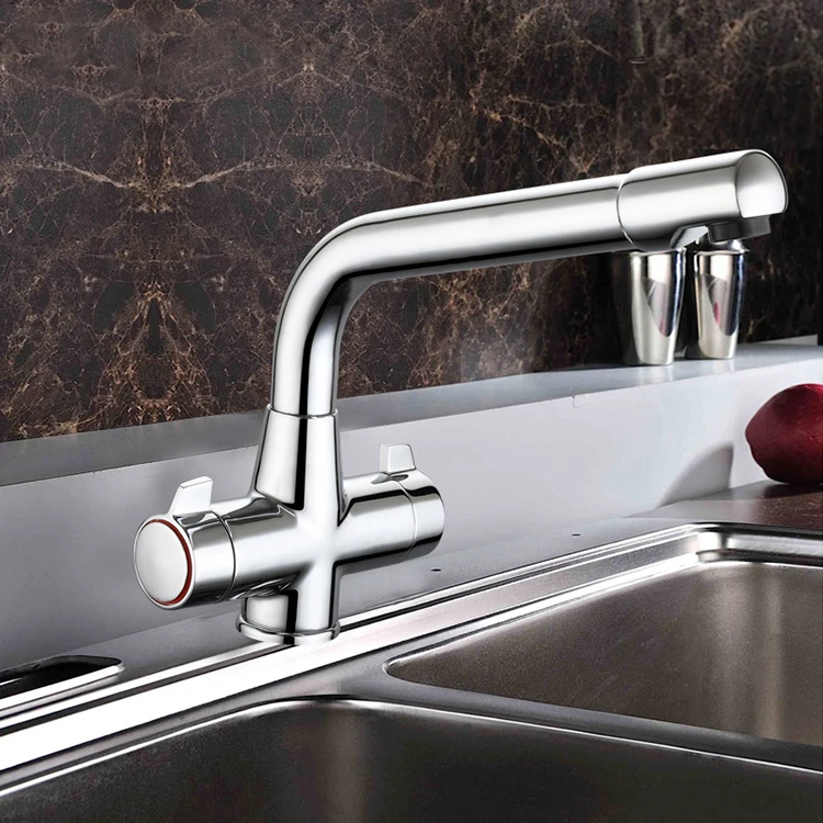 Luxury new deck mounted prevent ironing with two handle monbloc brass chrome sink taps