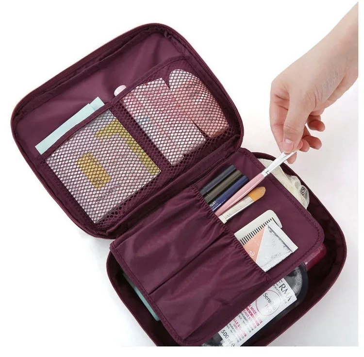 Pink Smiley Face Zipper Portable Makeup Case With Compartments Pink Smiley Face Zipper Portable Makeup Case With Compartments Travel Cosmetic Bag Custom Logo
