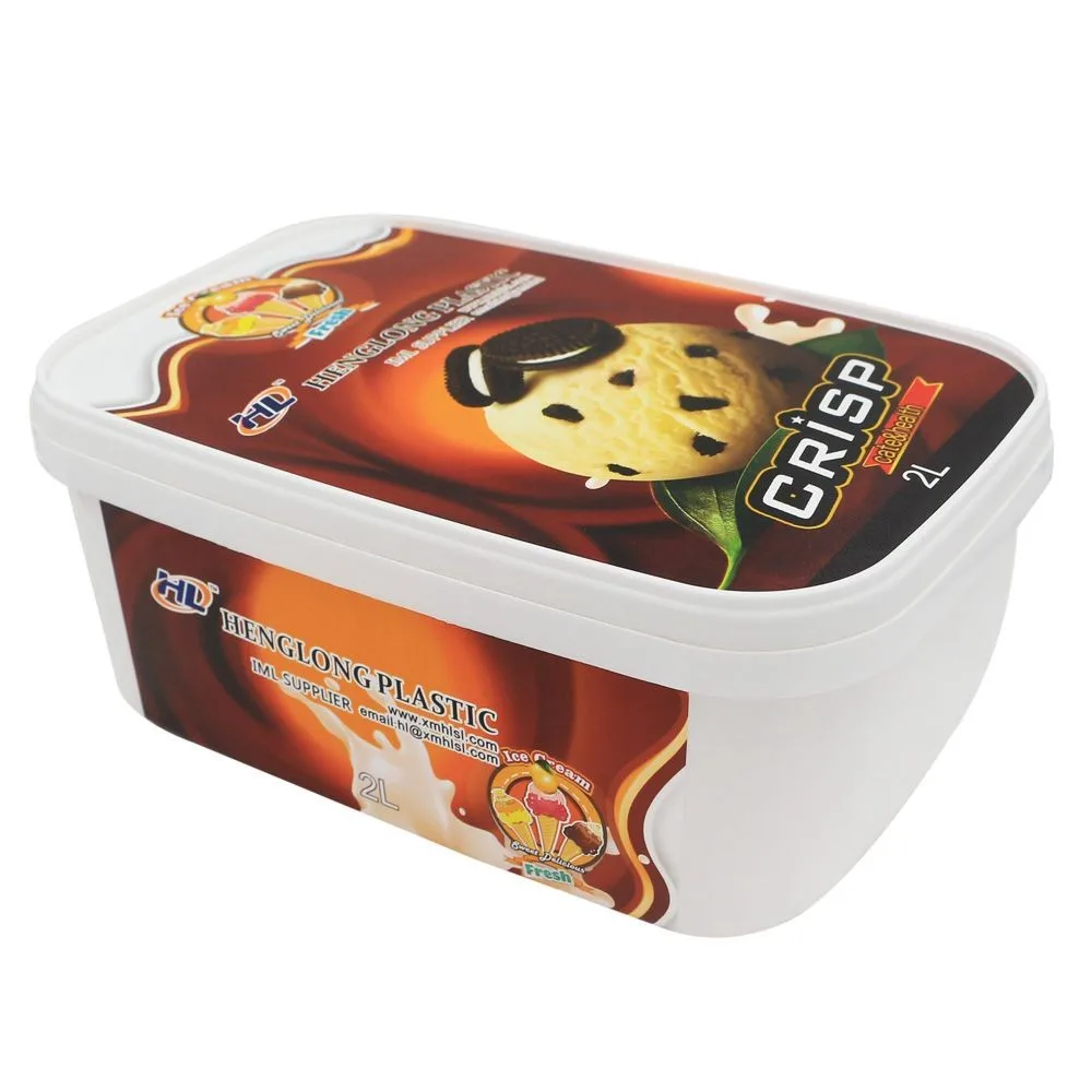 2000ml Pp Ice Cream Containers Wholesale,Rectangular Plastic Ice Cream