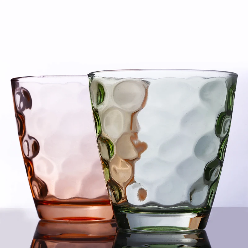 hot sale the most popular 270ml color glass cup with bubbles