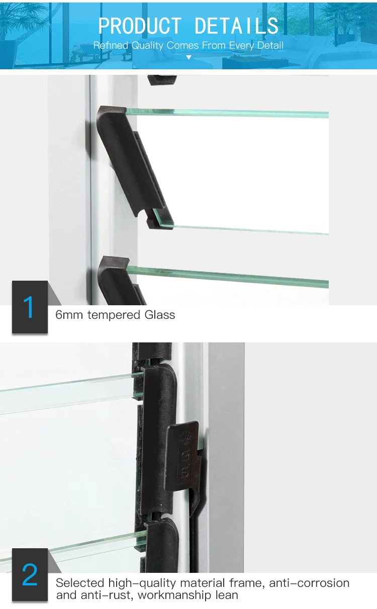 Hot Sales Soundproof Adjustable Aluminium Louver Casement Windows Glass ...