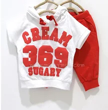 Retail summer style Brand children clothing set kids clothes boys & girls clothes baby set short-sleeve T-shirt hoodies +pant