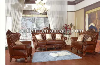 Euro Style Sofa Leather Living Room Leisure Set Solid Euro Style Sofa Leather Living Room Leisure Set