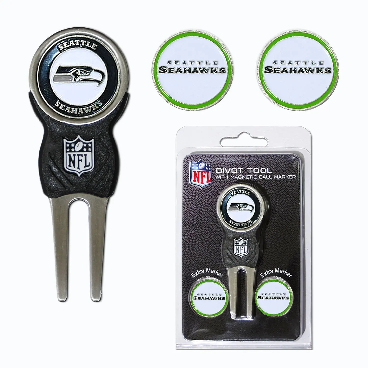 NFL Marker Signature Divot Tool - Pack of 3 NFL Team: Seattle Seahawks