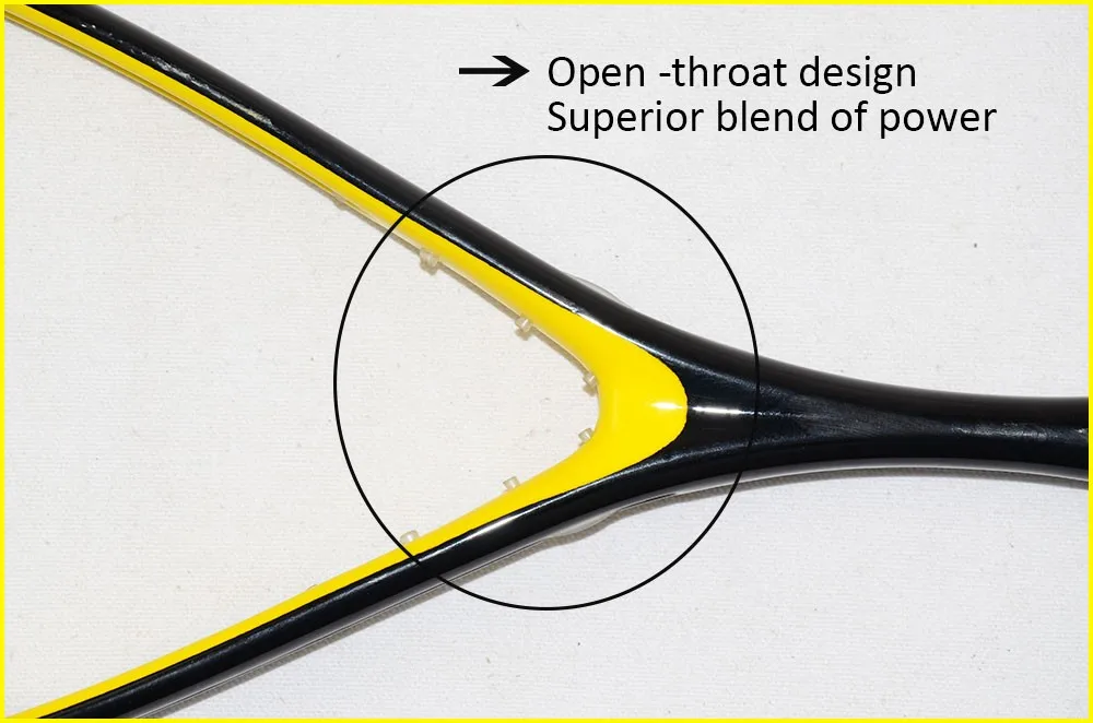 Full Graphite Pro Squash Racket With Openthroat Design Yellow Squash