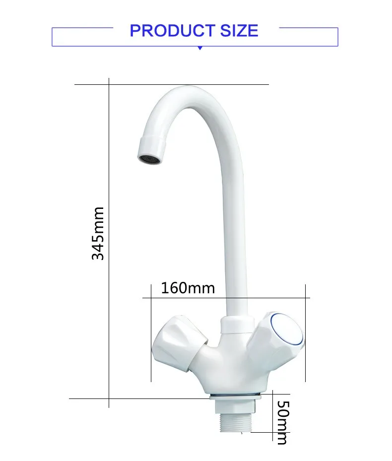 Bigger And Stronger Plastic Kitchen Sink Faucet 3 Way Plastic Faucet