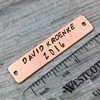 Custom decorative engraved clothing garment blank denim jeans patch tag rose gold metal logo label for handbag