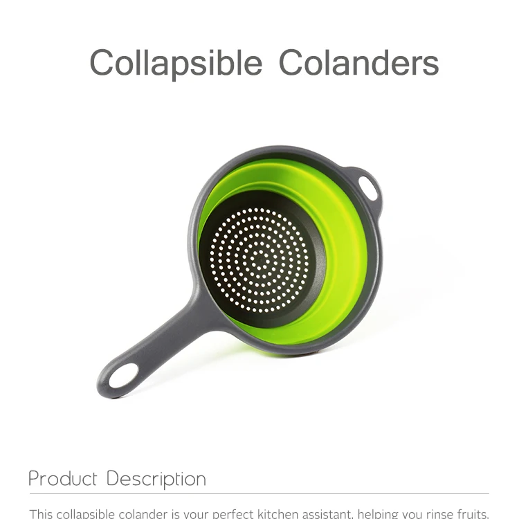 New Trend Food Grade Plastic Collapsible Kitchen Bowl Colander Food Strainer With Long Handle Buy Silicone Collapsible Colander Long Handle Colander Colander Product On Alibaba Com