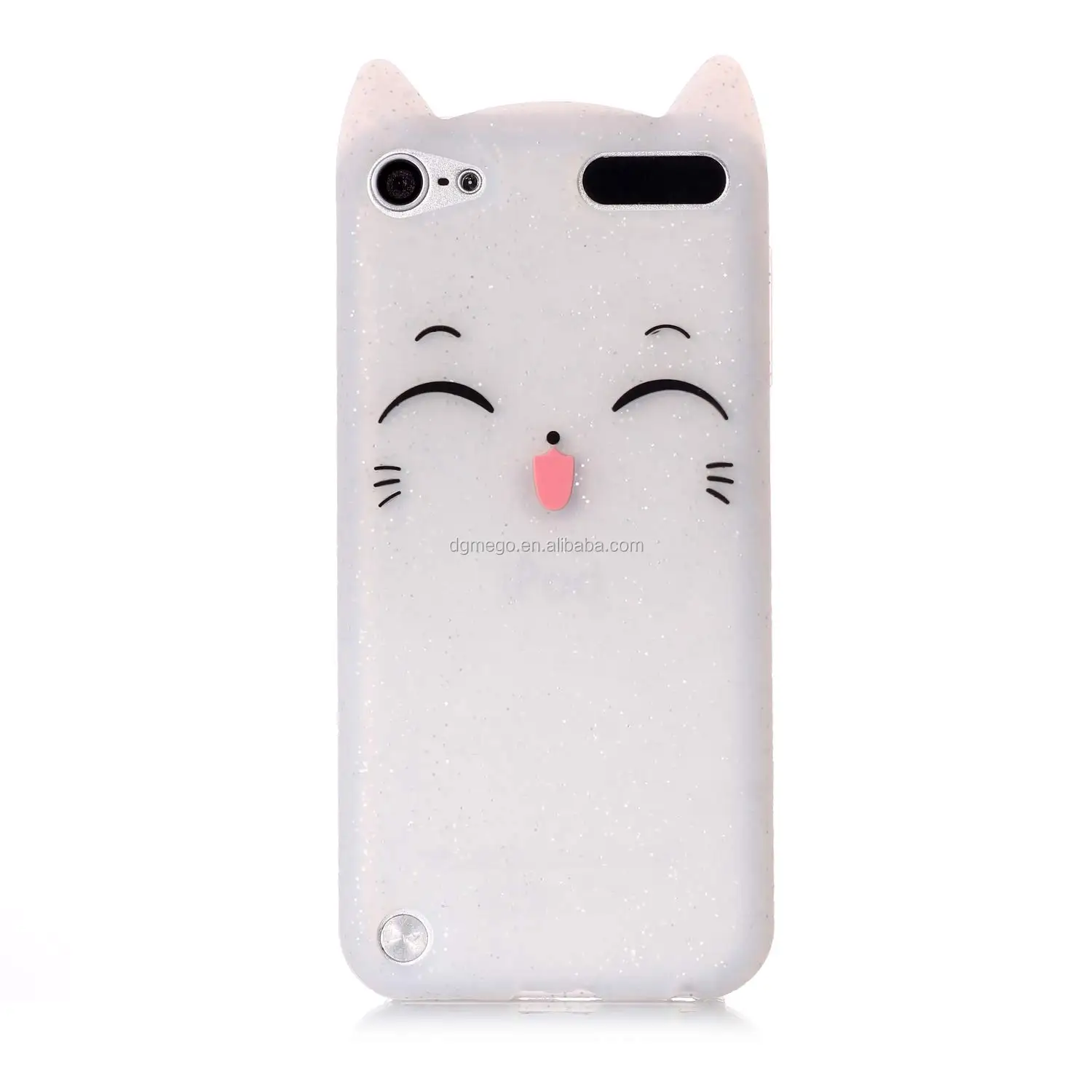 可爱的3d卡通小猫白猫柔软的硅橡胶手机套 适用于ipod Touch 5代 Ipod Buy 硅手机壳 可爱手机壳 时尚硅胶手机壳product On