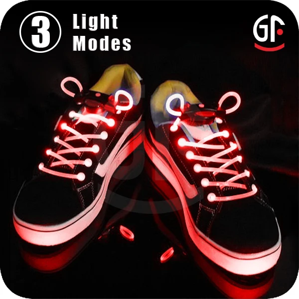 2016 Popular Glowing Shoelaces Red Led Light Running Shoes