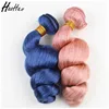 New Products Loose Wave Can Be Customized Human Hair Pink Weave Bundles