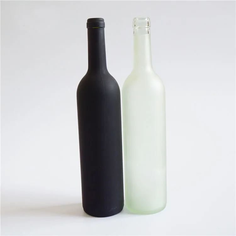 Cheap Soda Lime Customized Frosting Empty 750 Ml Wine Glass Bottle