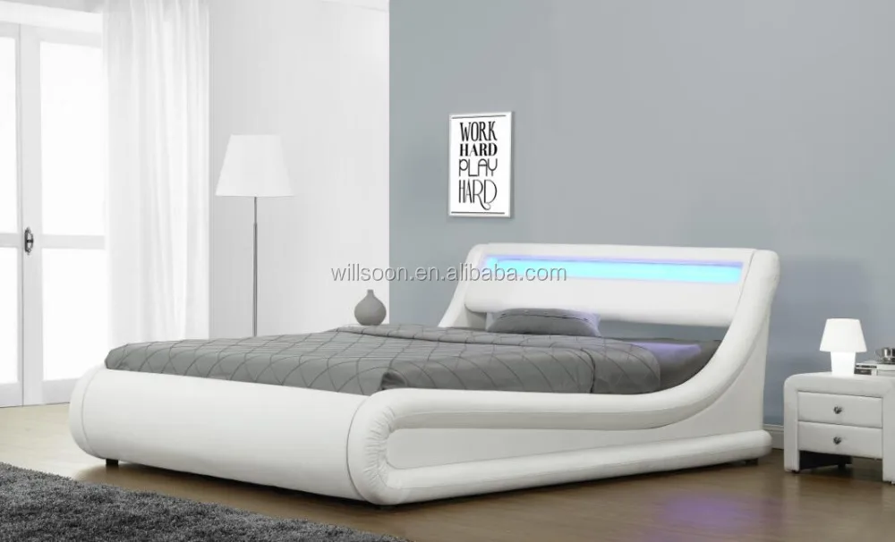 1138-1g 2017 Wit Lederen Led Verlichting Bed Met Gas Lift Opslag ... 1138-1g 2017 Wit Lederen Led Verlichting Bed Met Gas Lift Opslag ...