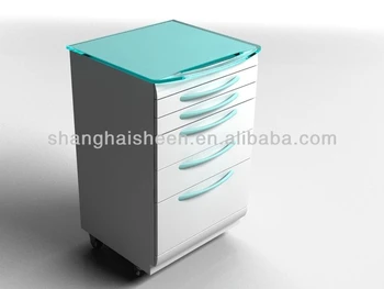 Movable Dental Metal Mobile Cabinet In Steel With Drawers And