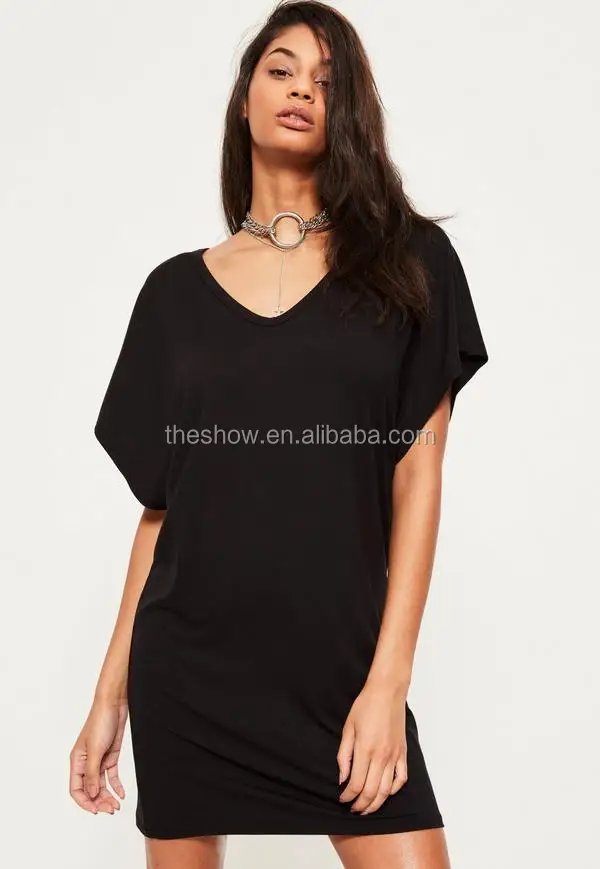 oversized v neck t shirt dress
