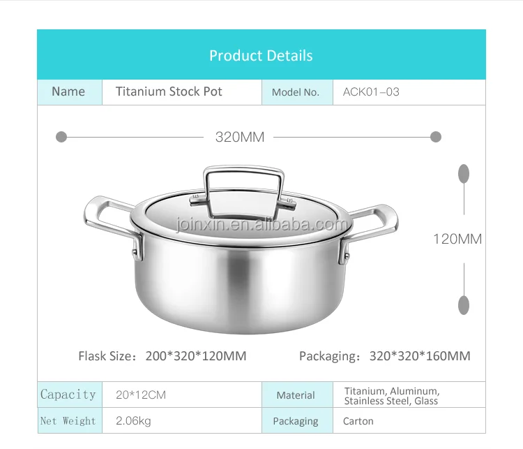 Easy Heat Conduction 20cm Two Handle Restaurant Cooking Pot Pure ...