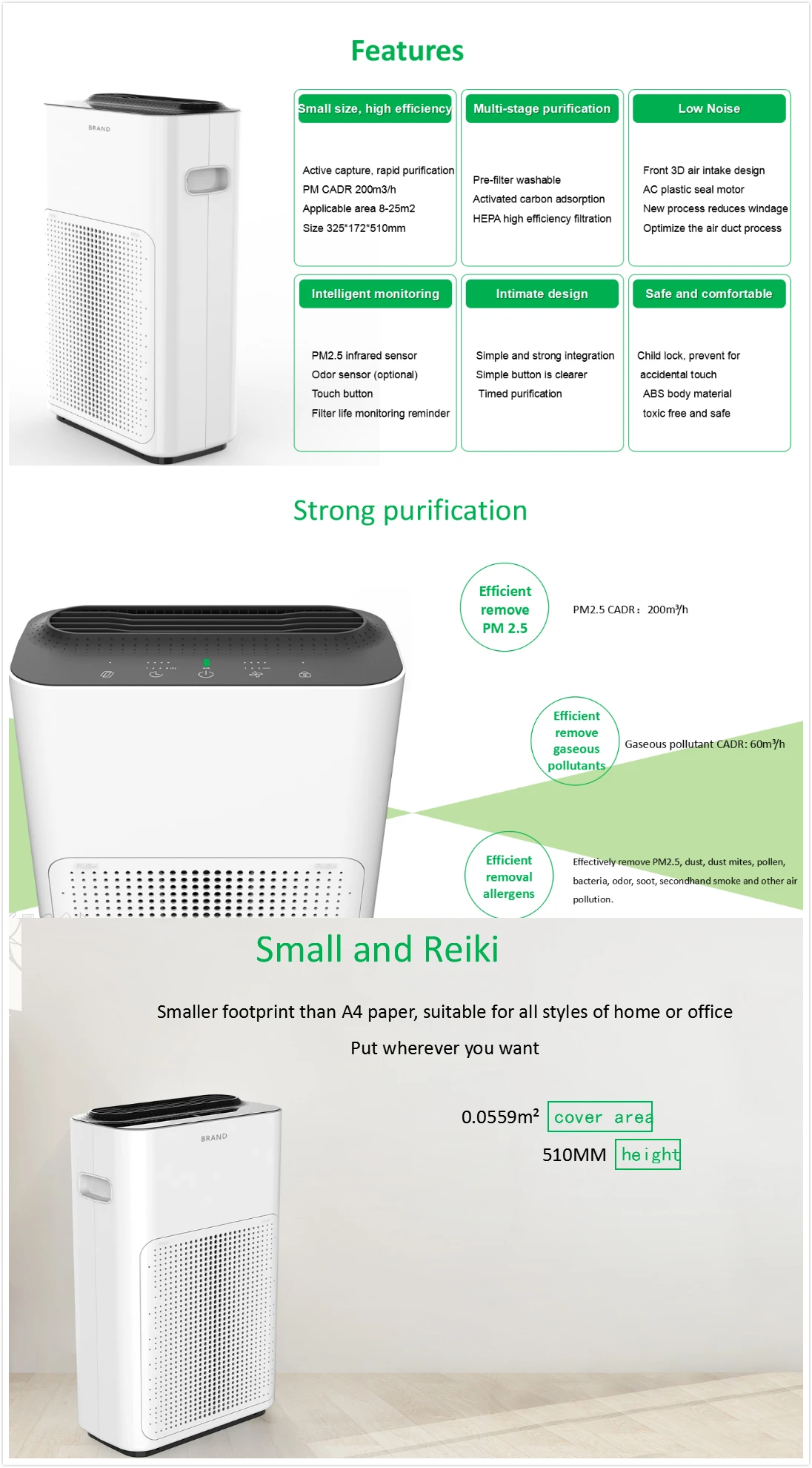 Smart Home App Control Air Purifier With Pm2.5 Sensor Cleaning Room