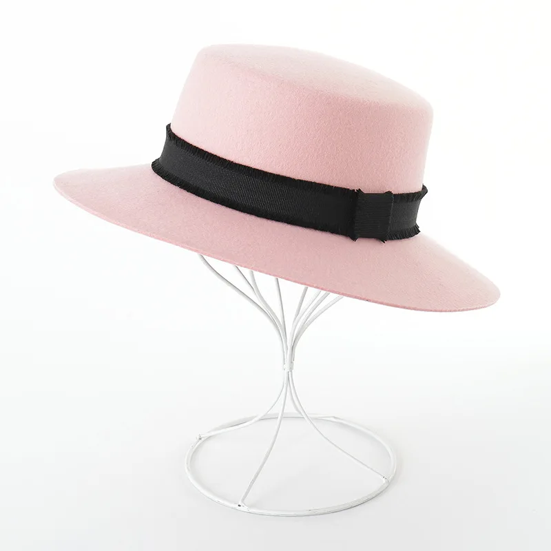 High Quality Round Flat Top Wool Felt Hats
