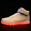 new ankle boots style all white black kids mens light shoes led sneakers