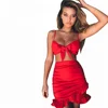 Llovely girl bra panty set sexy photos pleated ruffles skirt wrapped dress