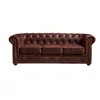 Classic Home Furniture Vintage Style 3 Seater Sleeping Couch Living Room Leather Chesterfield Sofa