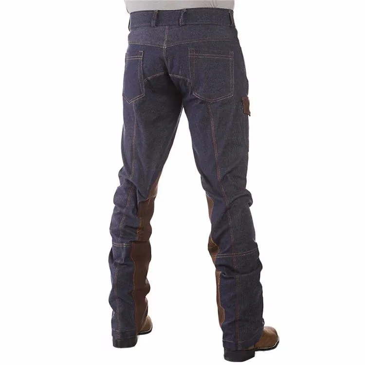 Royal Wolf Knee And Leg Patches Bootcut Denim Riding Breeches And