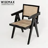 Indoor new solid wood simple design pierre jeanneret le corbusier chair solid wood rattan armchair dining chair for sale