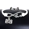 High quality simple design camera custom leather bracelets with free gift