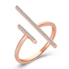 Onier Graceful pretty sterling silver cuff ring rose gold open 925 adjustable ring without gemstone eternity rings