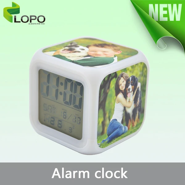 New Arrive Sublimation Blanks Led Color Change Digital Alarm Clock