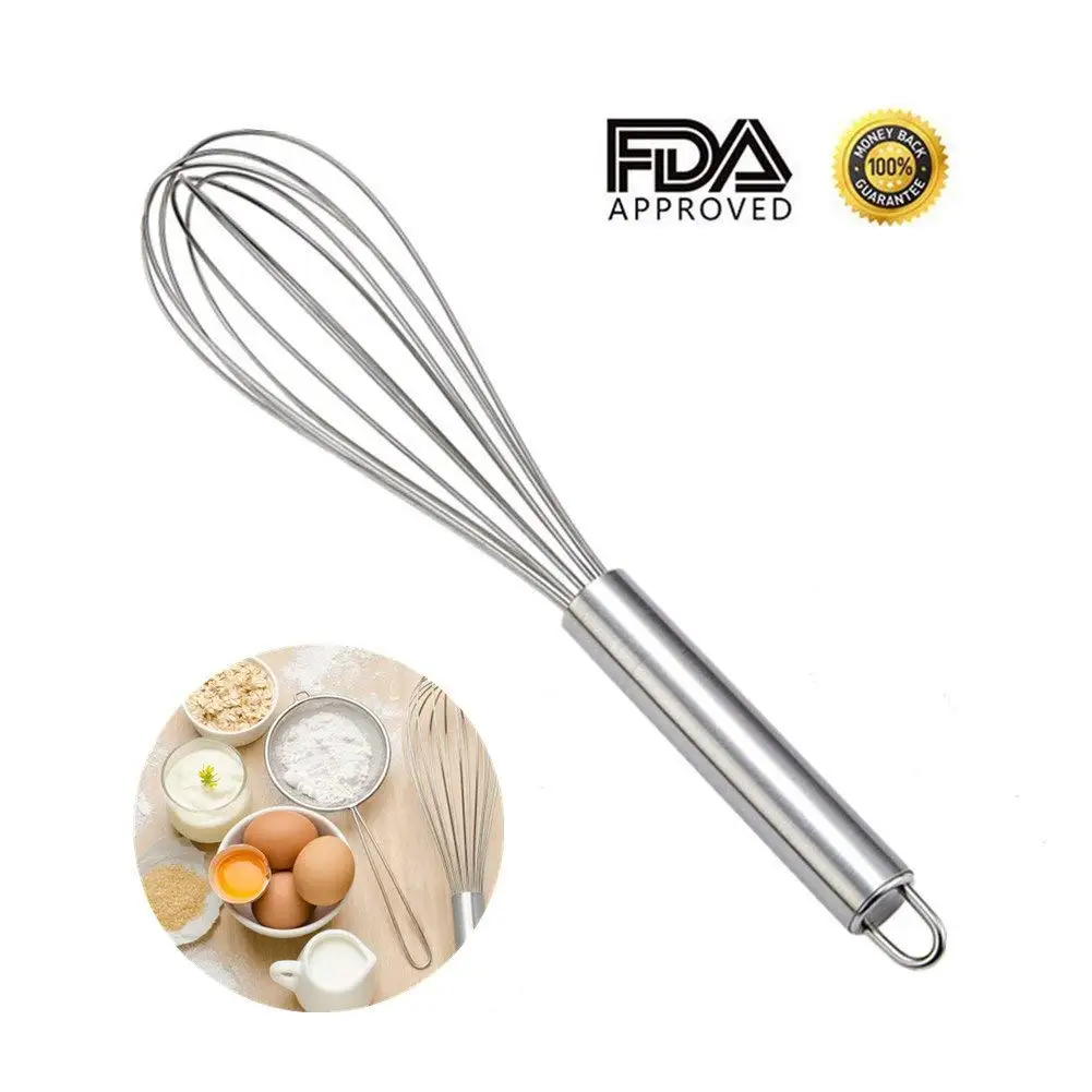 10in Quick Whisk Mini Kitchen Push Action Rotary Tool-Stirring Baking Cooking